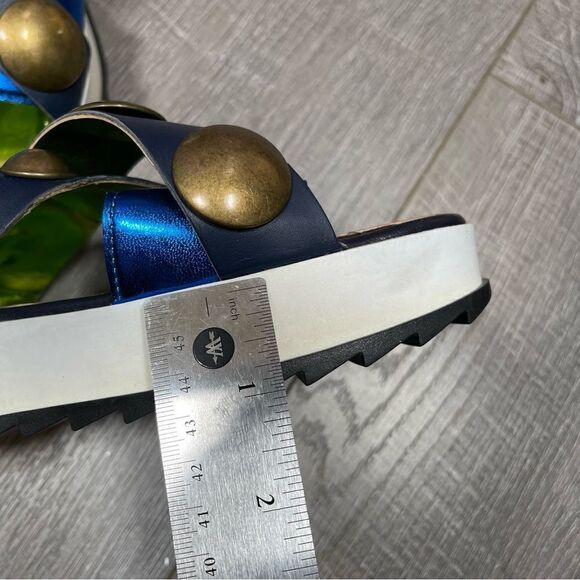 DIESEL Sandals Criss cross Chunky Studs Size 37 US7 Navy - Picture 3 of 15